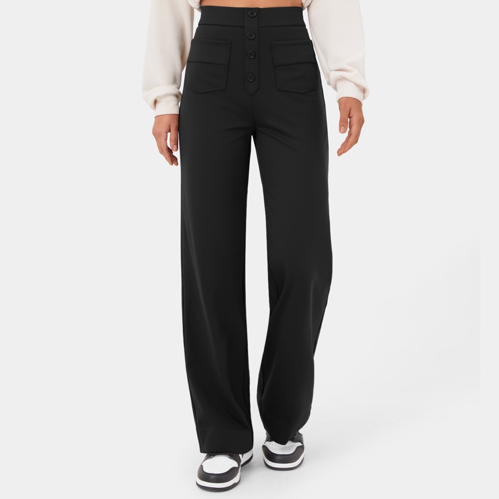 Halara high waisted button multiple pockets straight leg casual pants-NWT